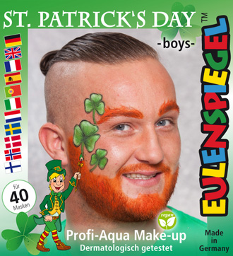 Motiv-Set St. Patrick's Day Boys mit 4 Farben, Pinsel und Anleitung
