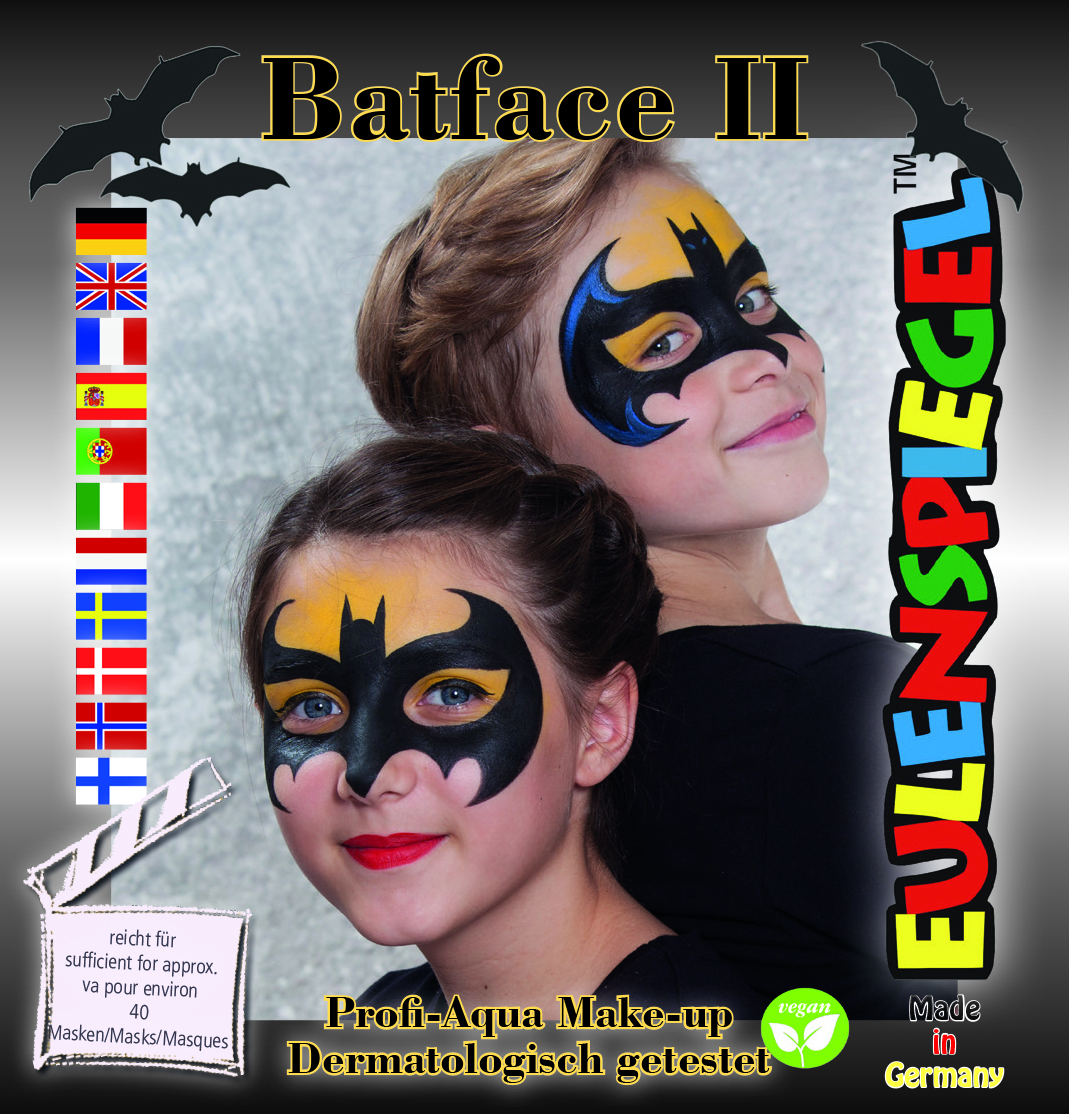 Motiv-Set Batface II mit 4 Farben, Pinsel und Anleitung