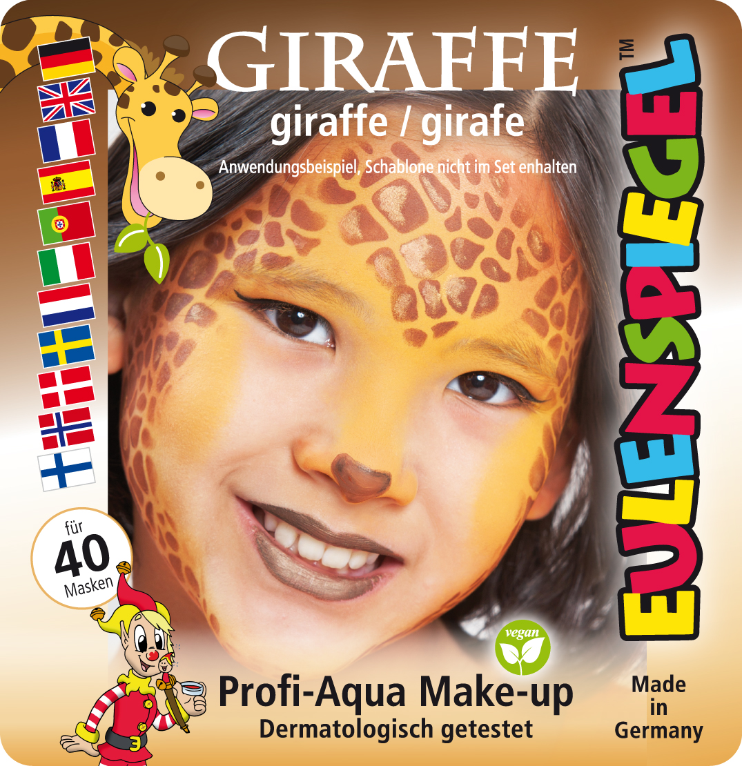 Motiv-Set Giraffe mit 4 Farben, Pinsel und Anleitung