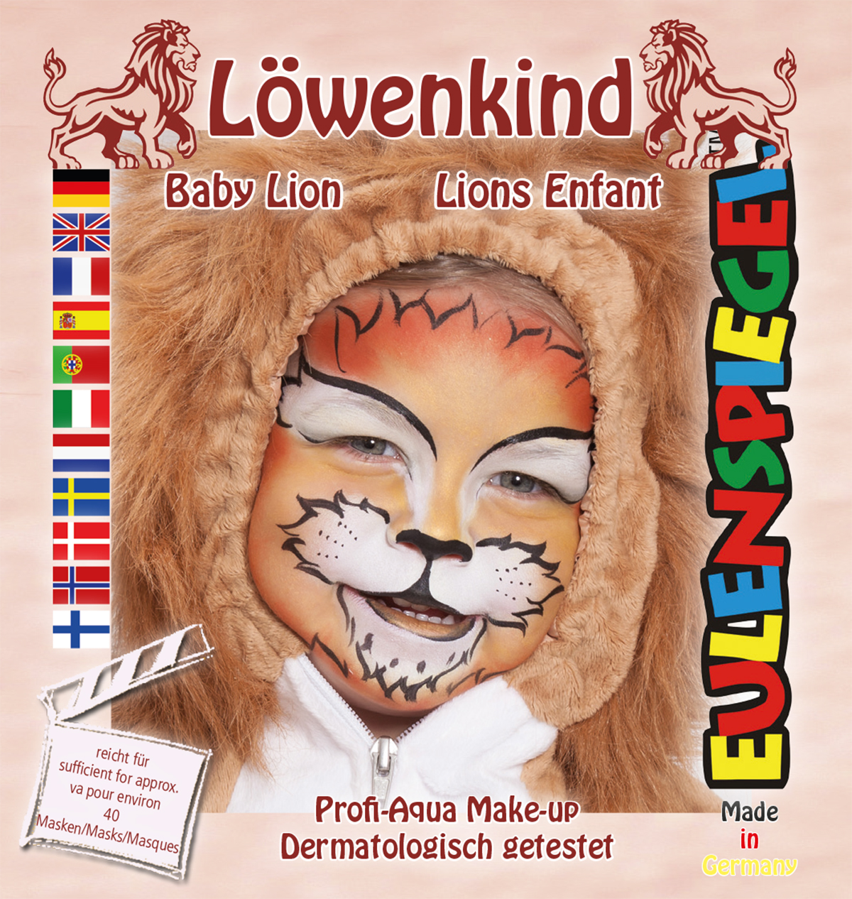 Motiv-Set Löwenkind mit 4 Farben, Pinsel und Anleitung